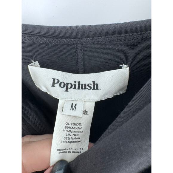 Popilush Dress New Medium Black Shapewear Ruched Modal Bodycon Mini Slip Dress - Picture 7 of 8